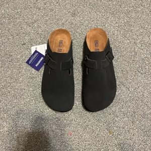 Black And Brown Birkenstock Bostons / Clogs
